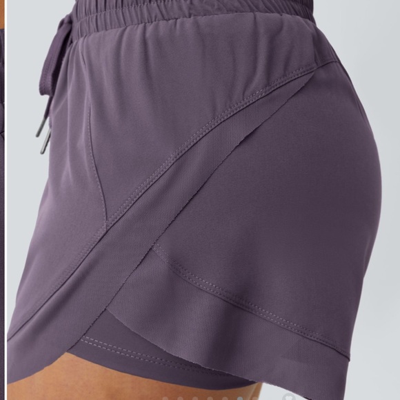 Halara purple midrise flowy, two in one running shorts, medium, new - Picture 6 of 11